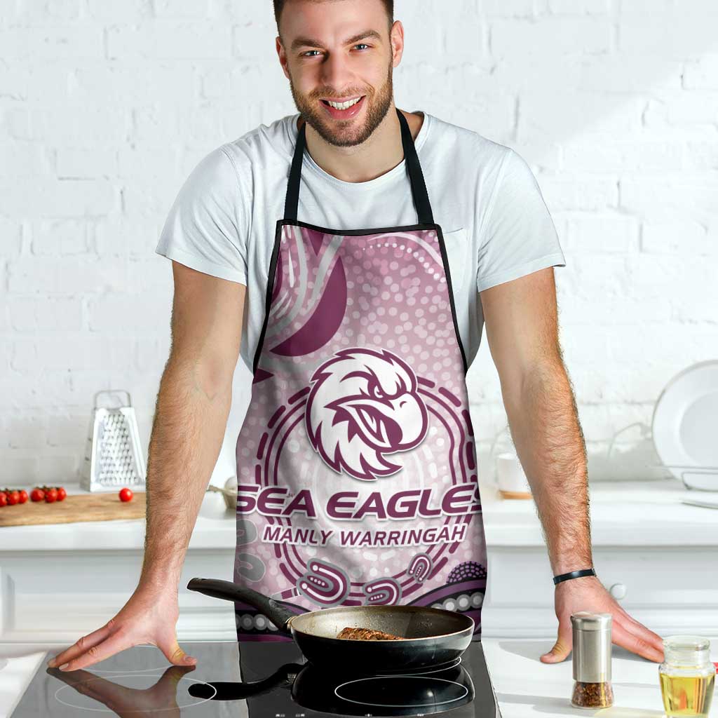 Manly Warringah Sea Eagles Rugby Apron Australian Aboriginal Dot Painting Style
