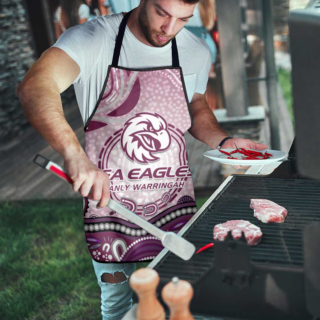 Manly Warringah Sea Eagles Rugby Apron Australian Aboriginal Dot Painting Style