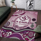 Manly Warringah Sea Eagles Rugby Area Rug Australian Aboriginal Dot Painting Style