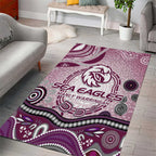 Manly Warringah Sea Eagles Rugby Area Rug Australian Aboriginal Dot Painting Style