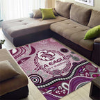 Manly Warringah Sea Eagles Rugby Area Rug Australian Aboriginal Dot Painting Style