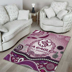 Manly Warringah Sea Eagles Rugby Area Rug Australian Aboriginal Dot Painting Style