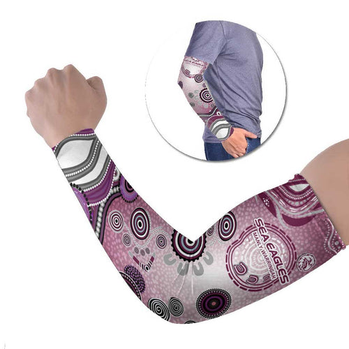 Manly Warringah Sea Eagles Rugby Arm Sleeves Australian Aboriginal Dot Painting Style