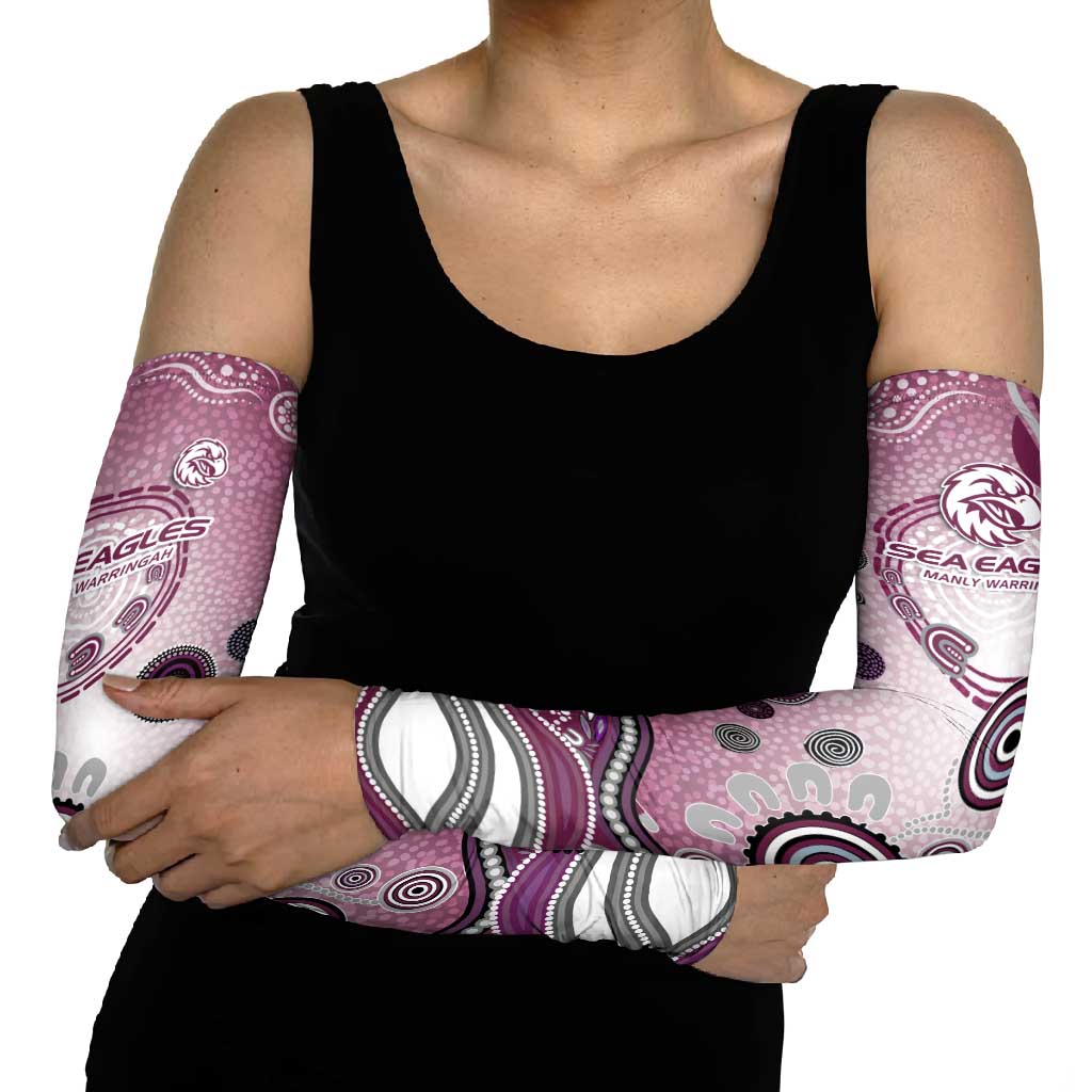 Manly Warringah Sea Eagles Rugby Arm Sleeves Australian Aboriginal Dot Painting Style