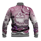 Manly Warringah Sea Eagles Rugby Baseball Jacket Australian Aboriginal Dot Painting Style