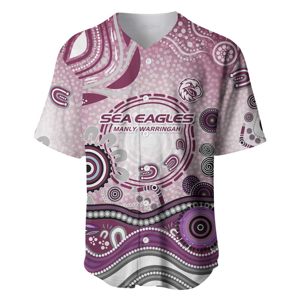 Manly Warringah Sea Eagles Rugby Baseball Jersey Australian Aboriginal Dot Painting Style