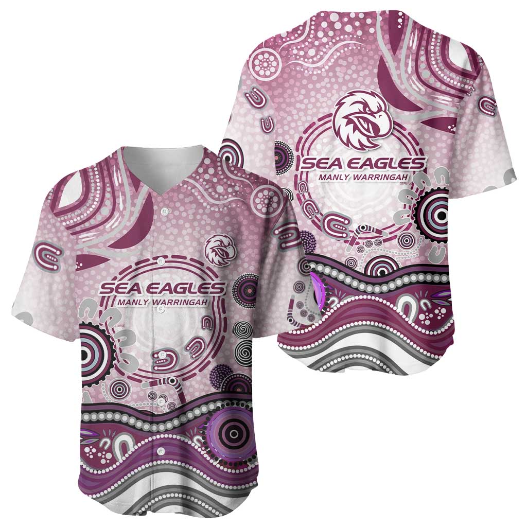 Manly Warringah Sea Eagles Rugby Baseball Jersey Australian Aboriginal Dot Painting Style