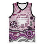 Manly Warringah Sea Eagles Rugby Basketball Jersey Australian Aboriginal Dot Painting Style