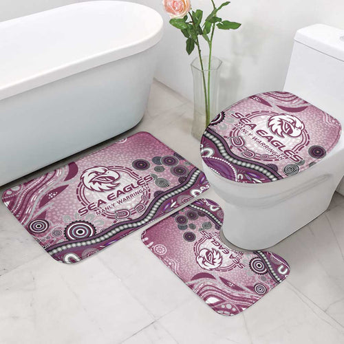 Manly Warringah Sea Eagles Rugby Bathroom Set Australian Aboriginal Dot Painting Style