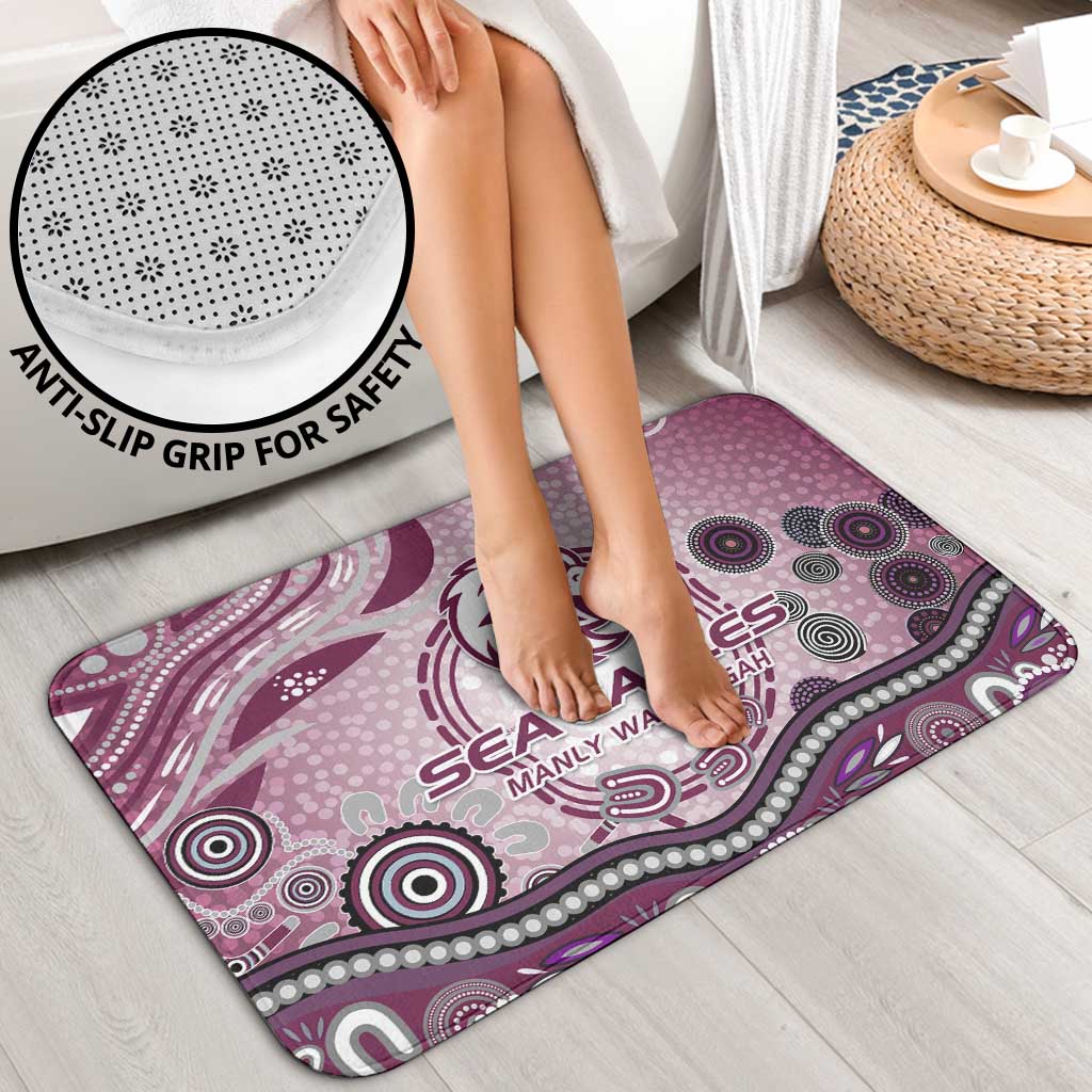 Manly Warringah Sea Eagles Rugby Bathroom Set Australian Aboriginal Dot Painting Style