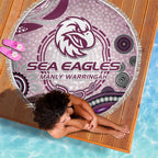 Manly Warringah Sea Eagles Rugby Beach Blanket Australian Aboriginal Dot Painting Style