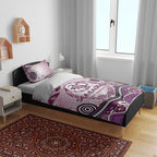 Manly Warringah Sea Eagles Rugby Bedding Set Australian Aboriginal Dot Painting Style