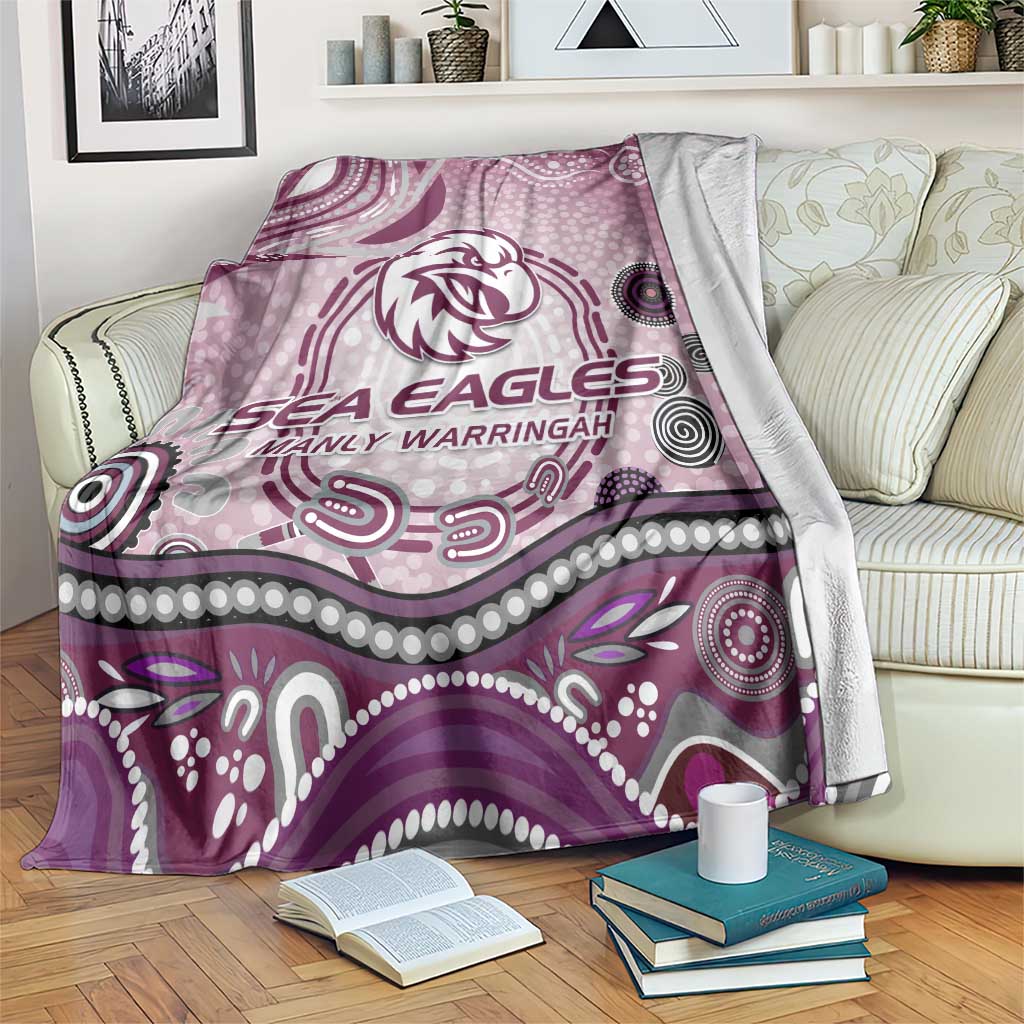 Manly Warringah Sea Eagles Rugby Blanket Australian Aboriginal Dot Painting Style