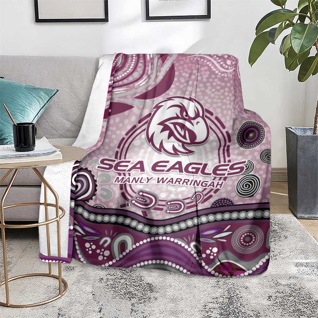 Manly Warringah Sea Eagles Rugby Blanket Australian Aboriginal Dot Painting Style