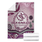 Manly Warringah Sea Eagles Rugby Blanket Australian Aboriginal Dot Painting Style