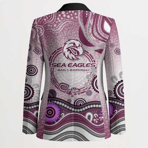 Manly Warringah Sea Eagles Rugby Blazer Australian Aboriginal Dot Painting Style