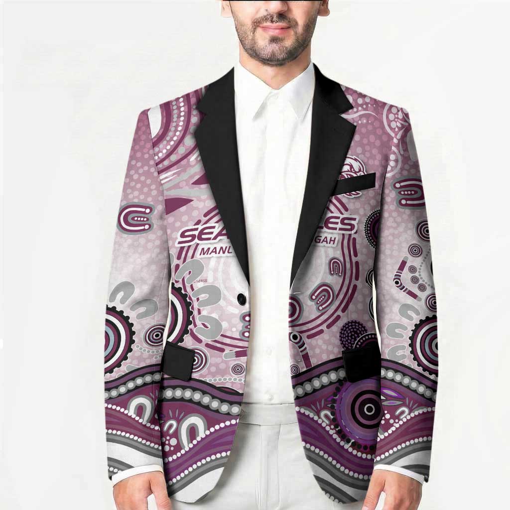 Manly Warringah Sea Eagles Rugby Blazer Australian Aboriginal Dot Painting Style