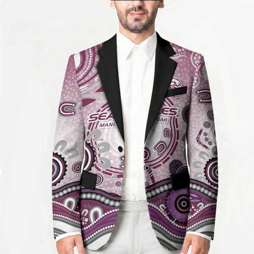 Manly Warringah Sea Eagles Rugby Blazer Australian Aboriginal Dot Painting Style