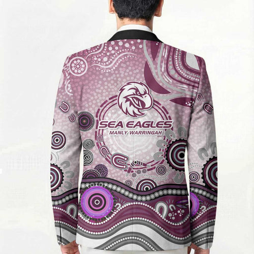 Manly Warringah Sea Eagles Rugby Blazer Australian Aboriginal Dot Painting Style