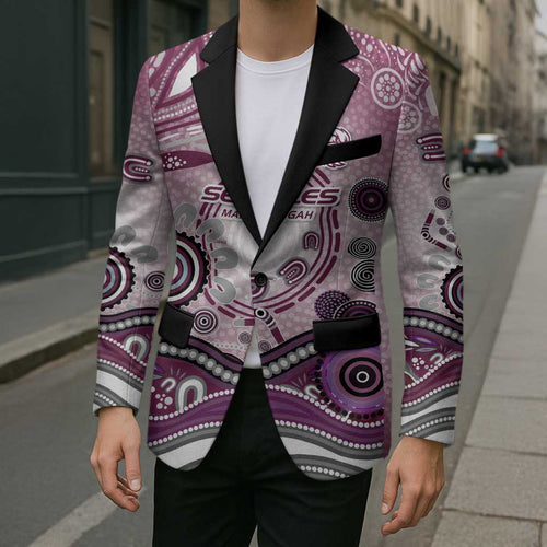 Manly Warringah Sea Eagles Rugby Blazer Australian Aboriginal Dot Painting Style