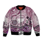 Manly Warringah Sea Eagles Rugby Bomber Jacket Australian Aboriginal Dot Painting Style