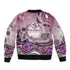 Manly Warringah Sea Eagles Rugby Bomber Jacket Australian Aboriginal Dot Painting Style