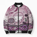 Manly Warringah Sea Eagles Rugby Bomber Puffer Jacket Australian Aboriginal Dot Painting Style