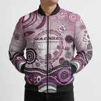 Manly Warringah Sea Eagles Rugby Bomber Puffer Jacket Australian Aboriginal Dot Painting Style
