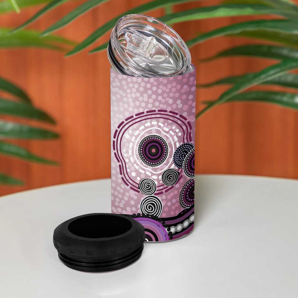 Manly Warringah Sea Eagles Rugby 4 in 1 Can Cooler Tumbler Australian Aboriginal Dot Painting Style