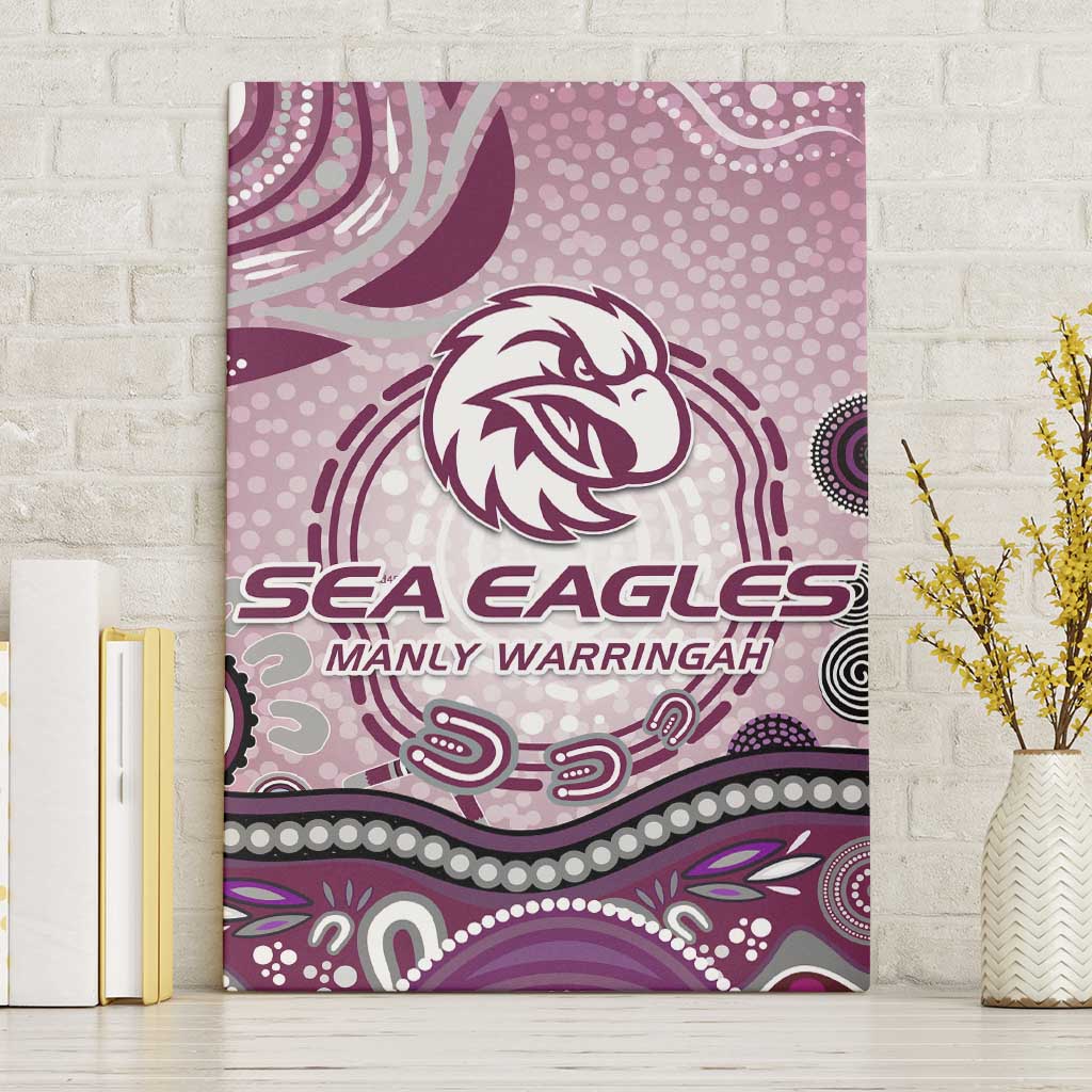 Manly Warringah Sea Eagles Rugby Canvas Wall Art Australian Aboriginal Dot Painting Style