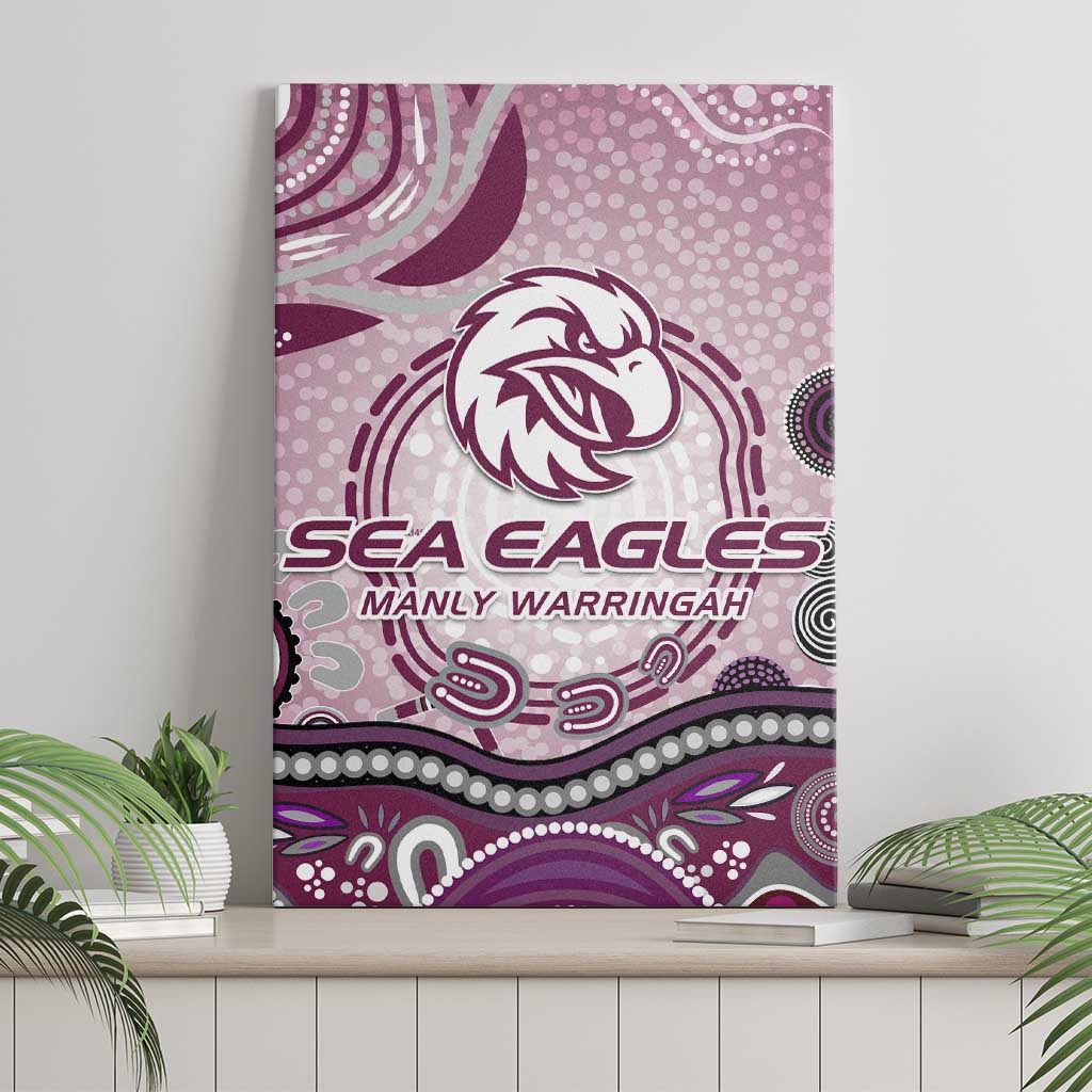 Manly Warringah Sea Eagles Rugby Canvas Wall Art Australian Aboriginal Dot Painting Style
