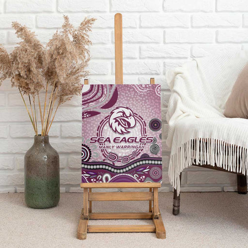 Manly Warringah Sea Eagles Rugby Canvas Wall Art Australian Aboriginal Dot Painting Style