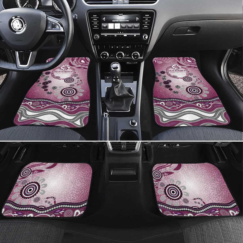 Manly Warringah Sea Eagles Rugby Car Mats Australian Aboriginal Dot Painting Style