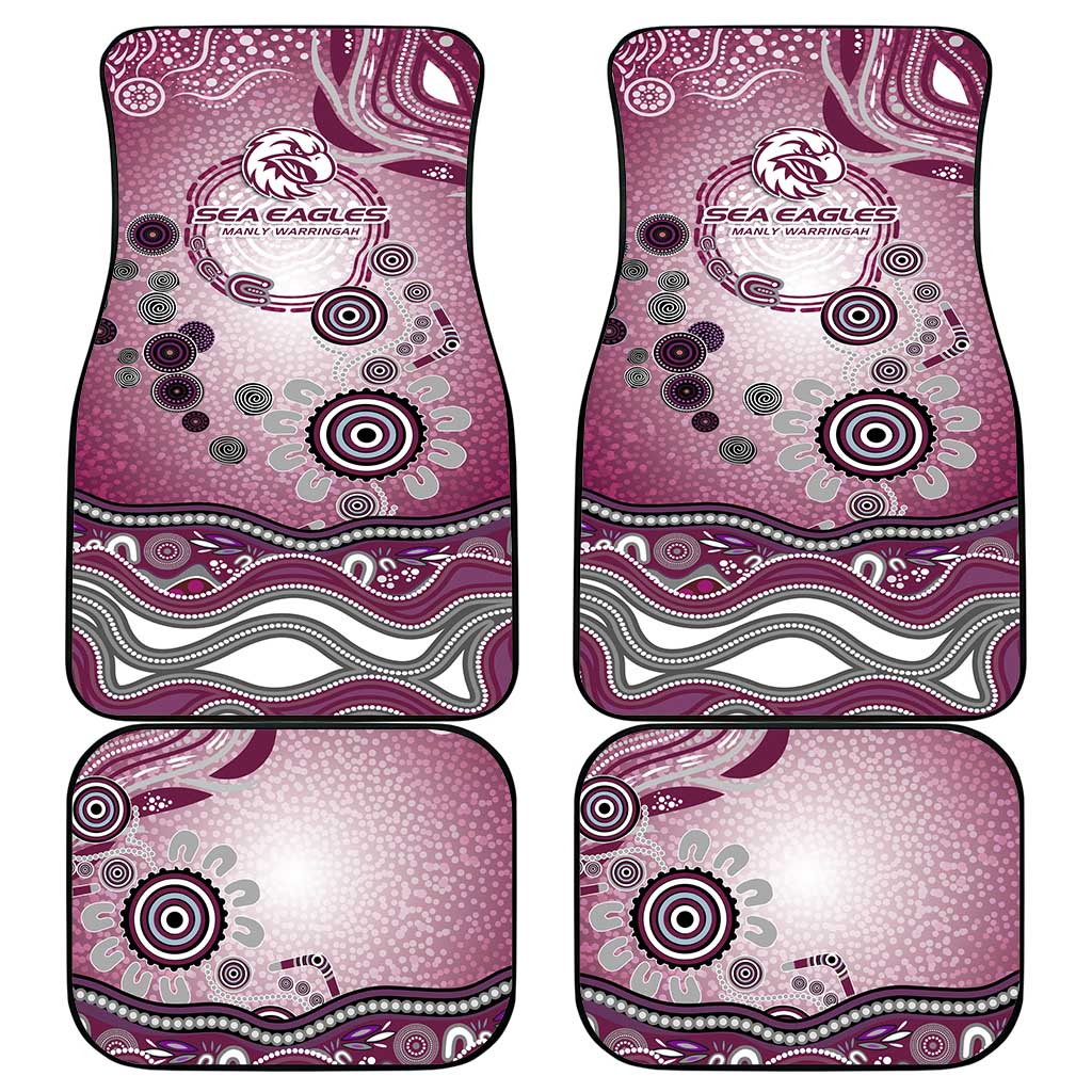 Manly Warringah Sea Eagles Rugby Car Mats Australian Aboriginal Dot Painting Style