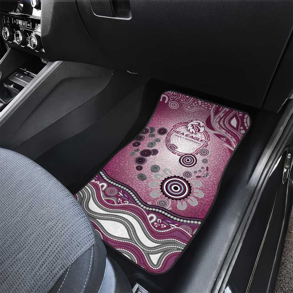 Manly Warringah Sea Eagles Rugby Car Mats Australian Aboriginal Dot Painting Style