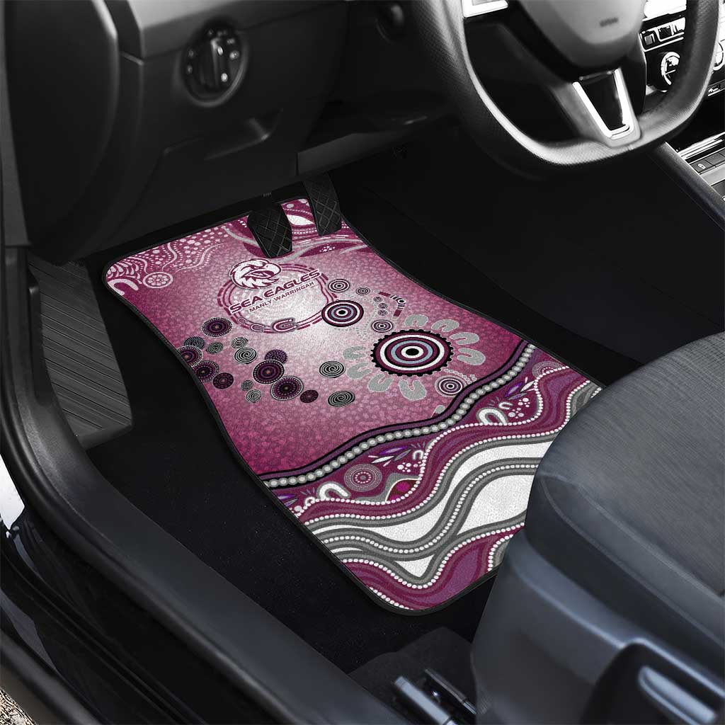 Manly Warringah Sea Eagles Rugby Car Mats Australian Aboriginal Dot Painting Style