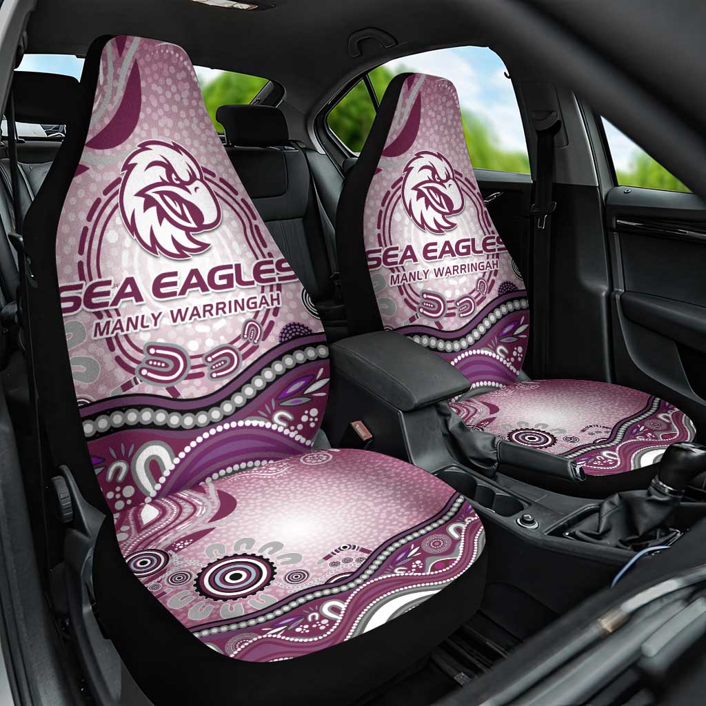 Manly Warringah Sea Eagles Rugby Car Seat Cover Australian Aboriginal Dot Painting Style