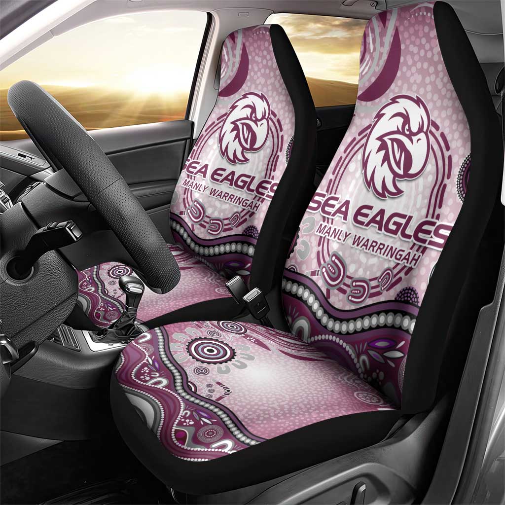 Manly Warringah Sea Eagles Rugby Car Seat Cover Australian Aboriginal Dot Painting Style