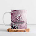 Manly Warringah Sea Eagles Rugby Ceramic Mug Australian Aboriginal Dot Painting Style