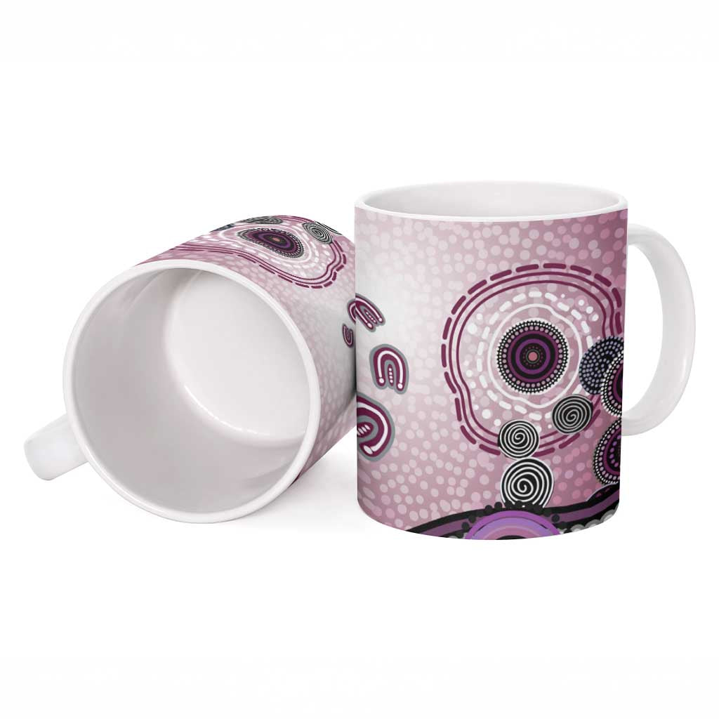 Manly Warringah Sea Eagles Rugby Ceramic Mug Australian Aboriginal Dot Painting Style