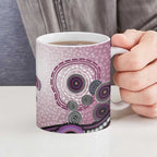 Manly Warringah Sea Eagles Rugby Ceramic Mug Australian Aboriginal Dot Painting Style