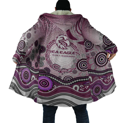Manly Warringah Sea Eagles Rugby Cloak Australian Aboriginal Dot Painting Style
