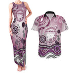 Manly Warringah Sea Eagles Rugby Couples Matching Tank Maxi Dress and Hawaiian Shirt Australian Aboriginal Dot Painting Style