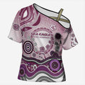 Manly Warringah Sea Eagles Rugby Cross Shoulder Shirt Australian Aboriginal Dot Painting Style