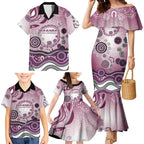 Manly Warringah Sea Eagles Rugby Family Matching Mermaid Dress and Hawaiian Shirt Australian Aboriginal Dot Painting Style