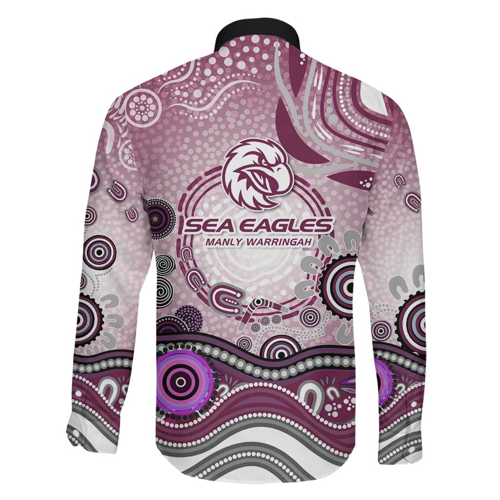 Manly Warringah Sea Eagles Rugby Family Matching Mermaid Dress and Hawaiian Shirt Australian Aboriginal Dot Painting Style