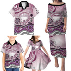 Manly Warringah Sea Eagles Rugby Family Matching Puletasi and Hawaiian Shirt Australian Aboriginal Dot Painting Style