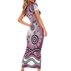 Manly Warringah Sea Eagles Rugby Family Matching Short Sleeve Bodycon Dress and Hawaiian Shirt Australian Aboriginal Dot Painting Style