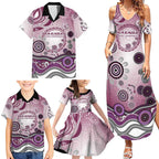 Manly Warringah Sea Eagles Rugby Family Matching Summer Maxi Dress and Hawaiian Shirt Australian Aboriginal Dot Painting Style