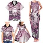 Manly Warringah Sea Eagles Rugby Family Matching Tank Maxi Dress and Hawaiian Shirt Australian Aboriginal Dot Painting Style